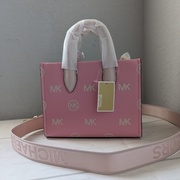 NWT Michael Kors Mirella Extra-Small Logo Debossed Crossbody Bag Carnation Multi - Picture 2 of 5